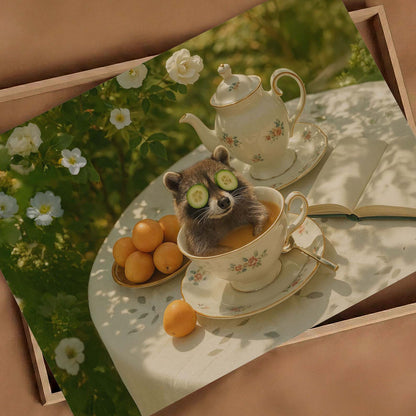 Spring Tea Time, Horizontal, Art Print