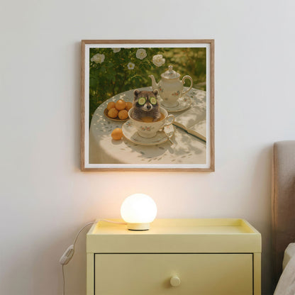 Spring Tea Time, Square, Framed Art