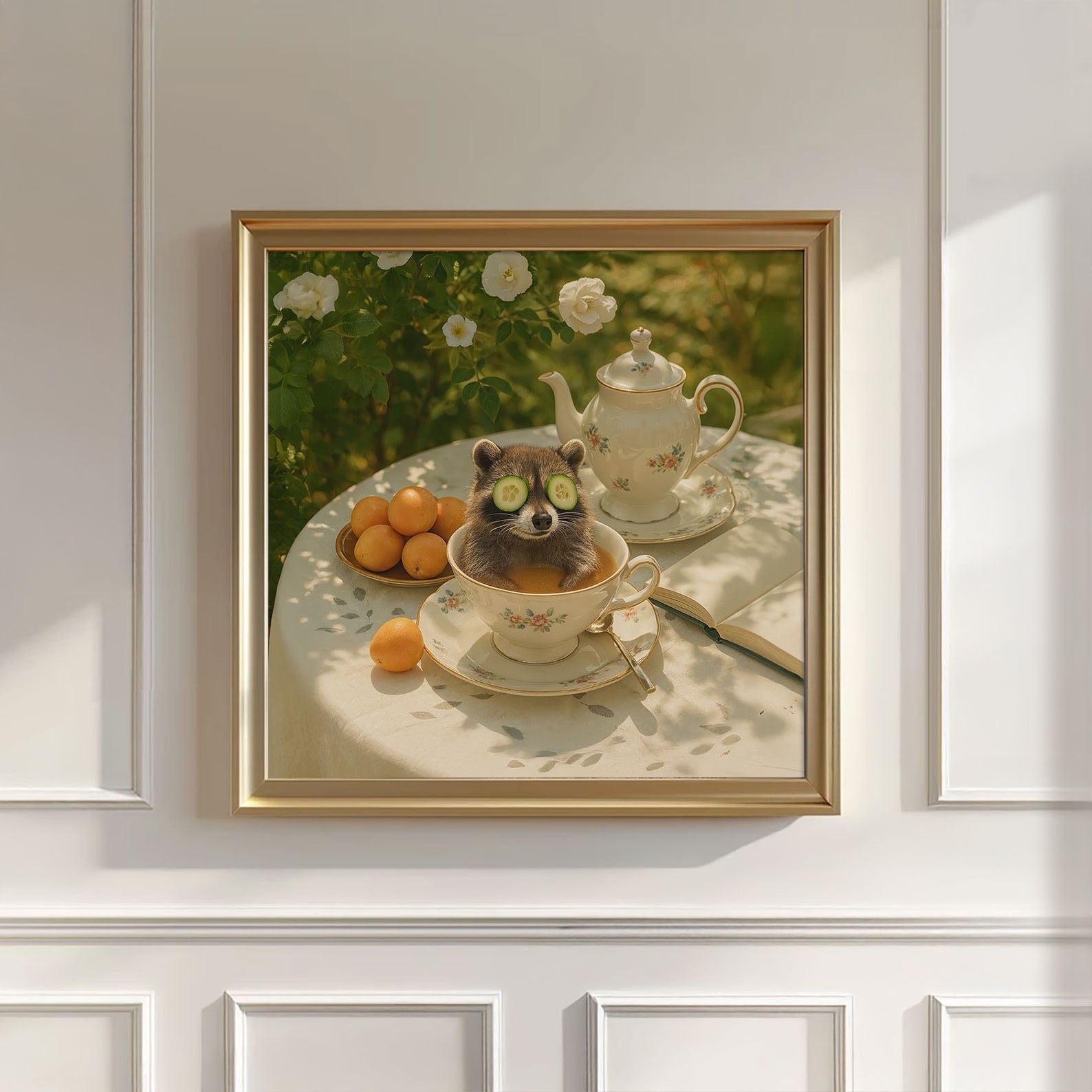 Spring Tea Time, Square, Wall Art