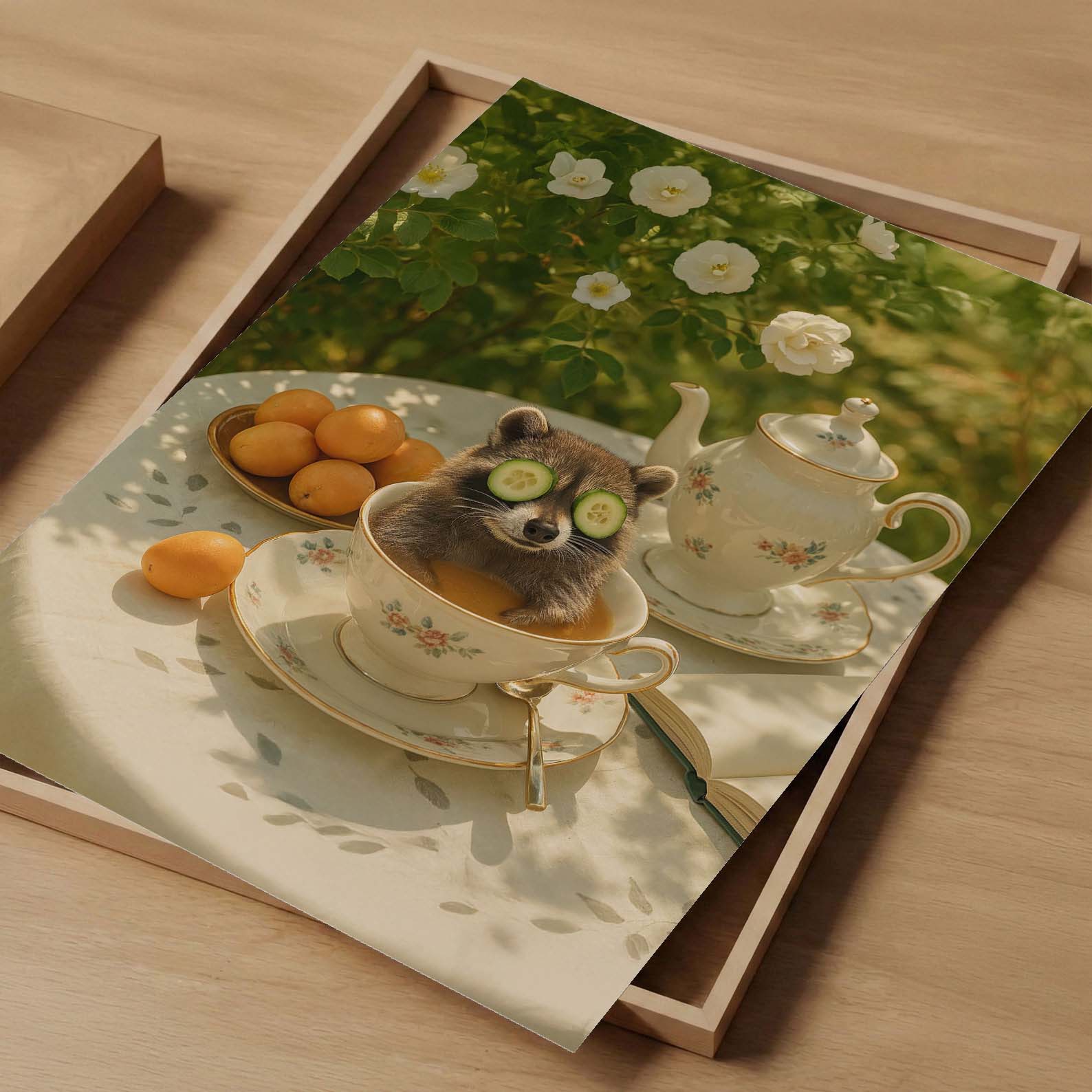 Spring Tea Time, Vertical, Art Print