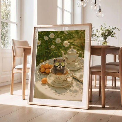 Spring Tea Time, Vertical, Framed Art