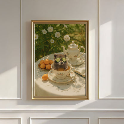 Spring Tea Time, Vertical, Wall Art