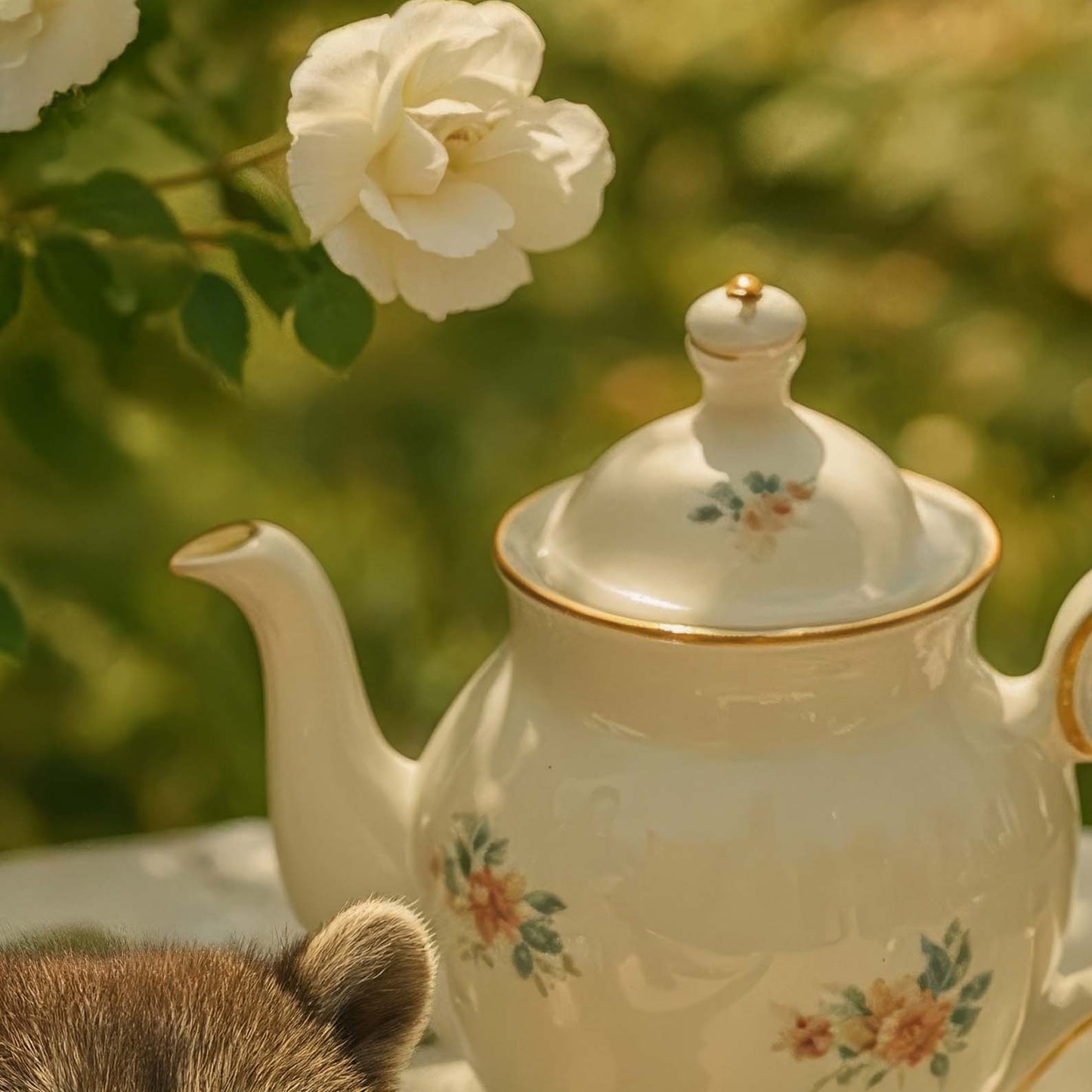 High Resolution Art Texture Of Spring Tea Time