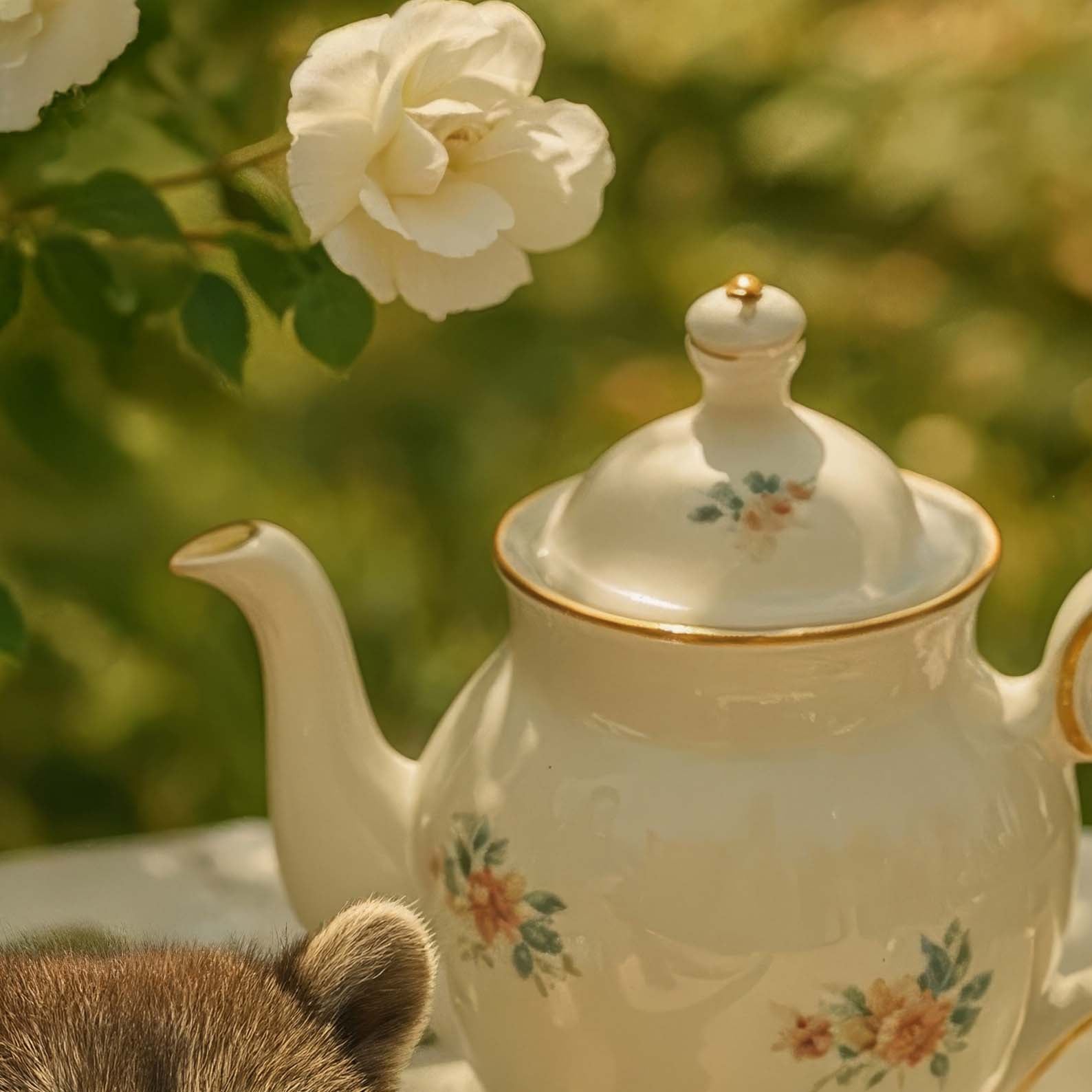 High Resolution Art Texture Of Spring Tea Time