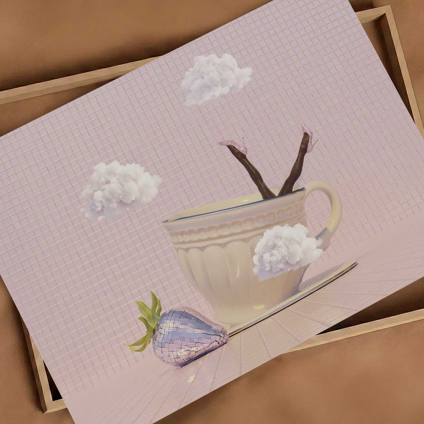 Strawberry Milk Solo, Horizontal, Art Print