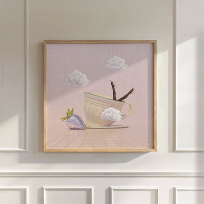 Strawberry Milk Solo, Square, Wall Art