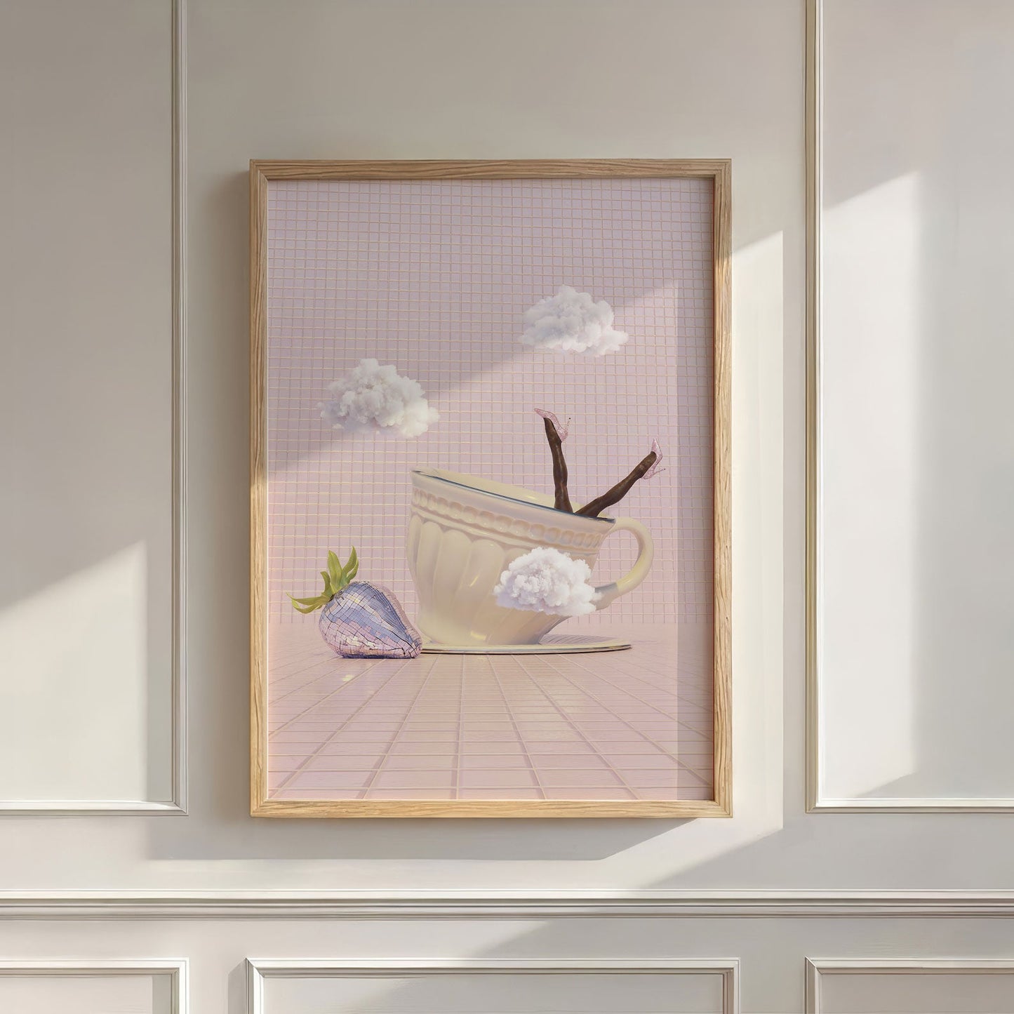 Strawberry Milk Solo, Vertical, Wall Art