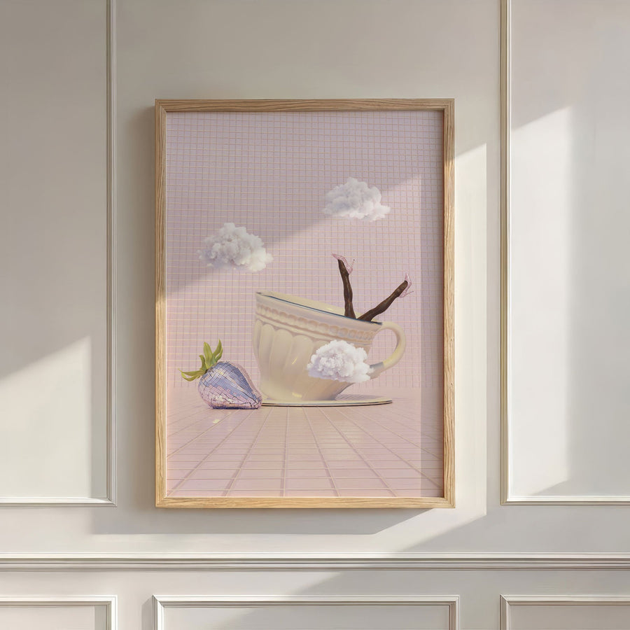 Strawberry Milk Solo, Vertical, Wall Art