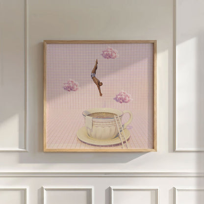 Strawberry Mousse Dive, Square, Wall Art