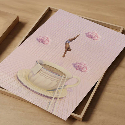 Strawberry Mousse Dive, Vertical, Art Print