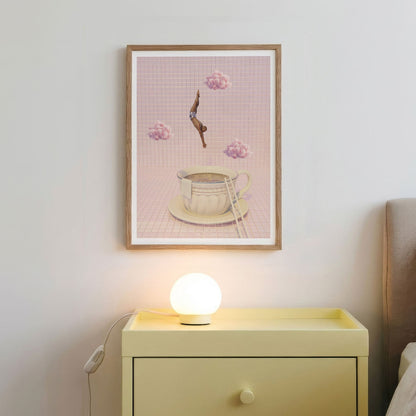 Strawberry Mousse Dive, Vertical, Framed Art