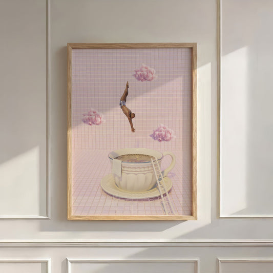 Strawberry Mousse Dive, Vertical, Wall Art