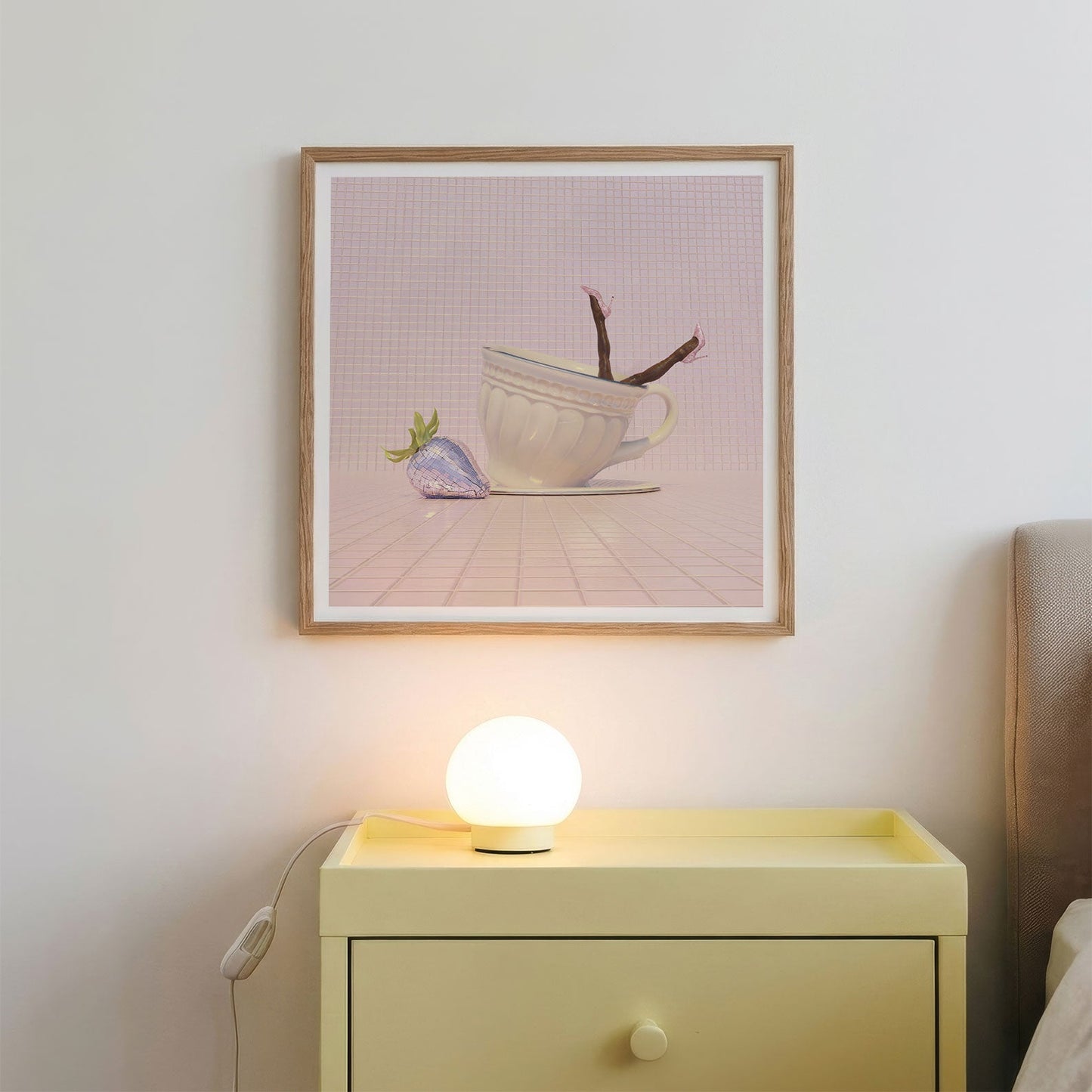 Strawberry Solo Dance, Square, Framed Art