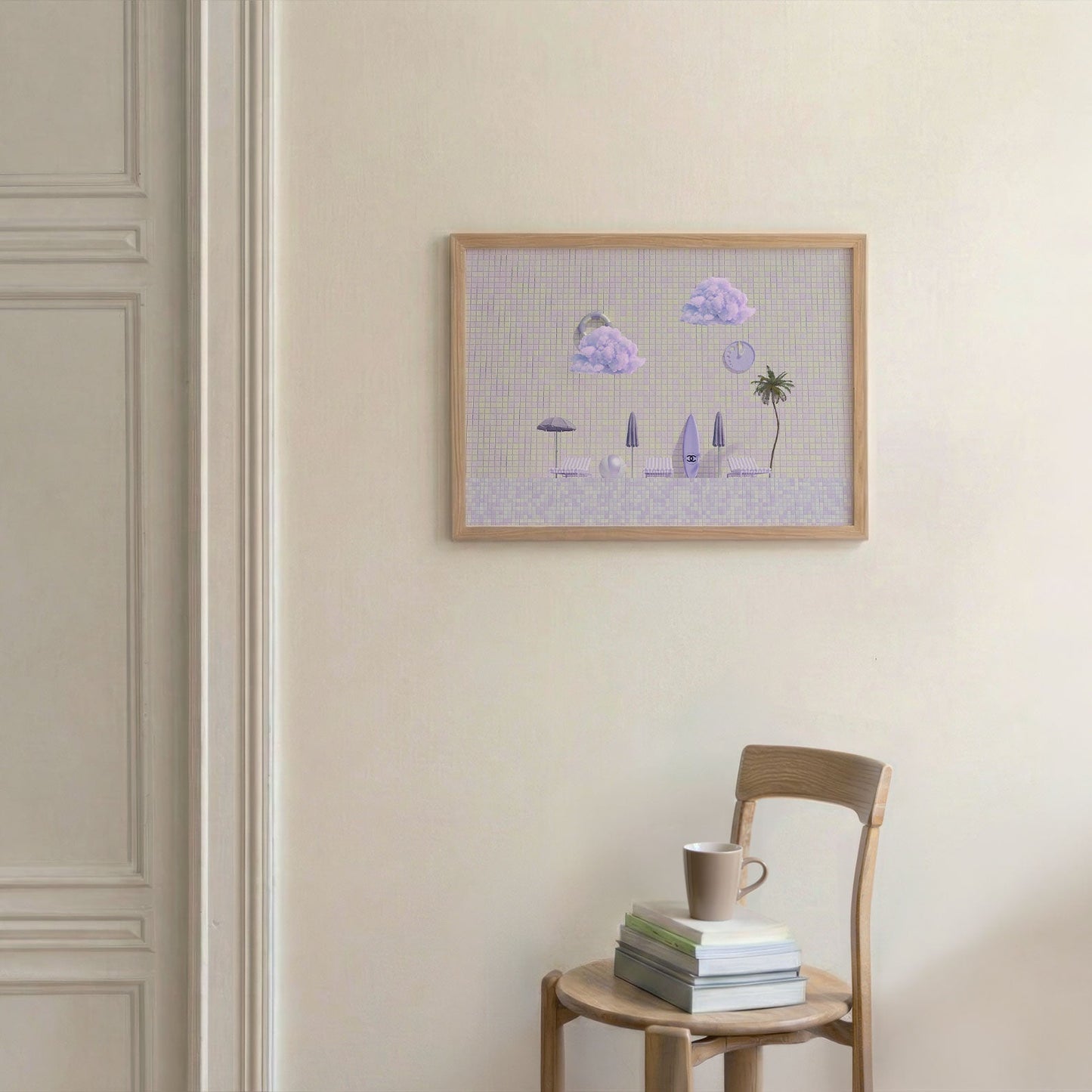 Summer Poolside, Horizontal, Framed Art