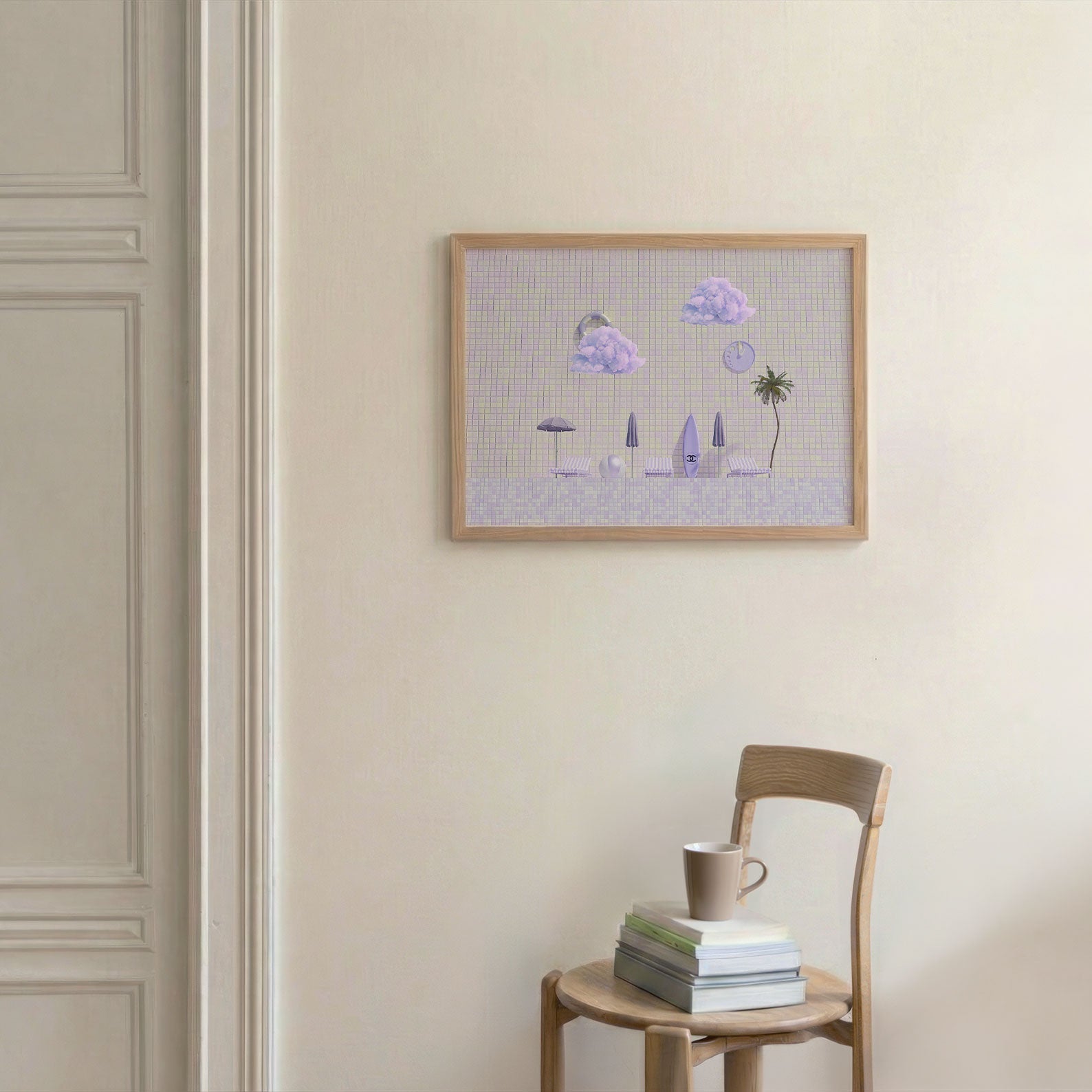 Summer Poolside, Horizontal, Framed Art