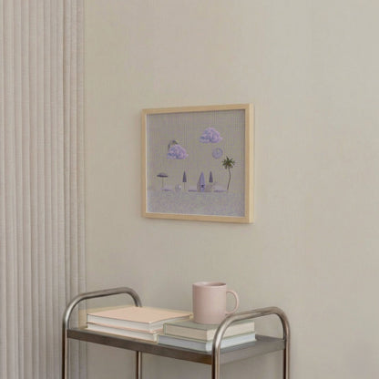 Summer Poolside, Square, Framed Art