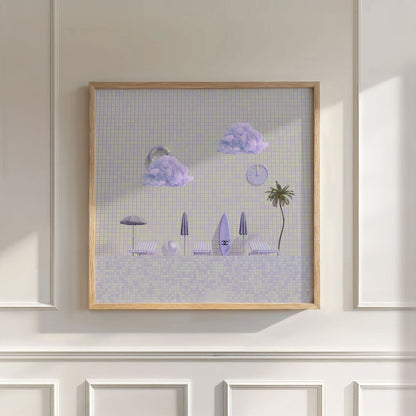 Summer Poolside, Square, Wall Art