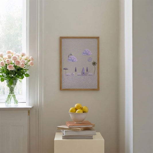 Summer Poolside, Vertical, Framed Art