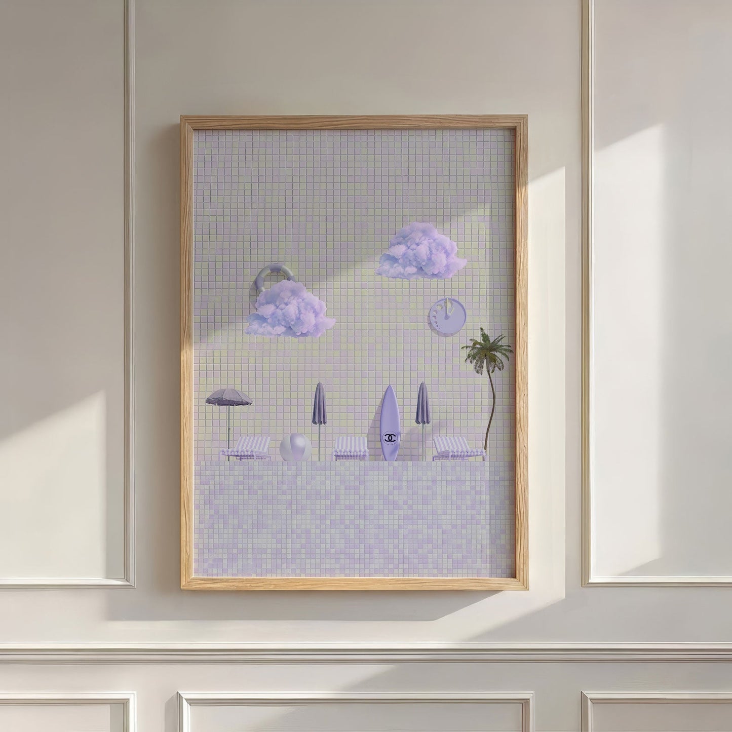 Summer Poolside, Vertical, Wall Art