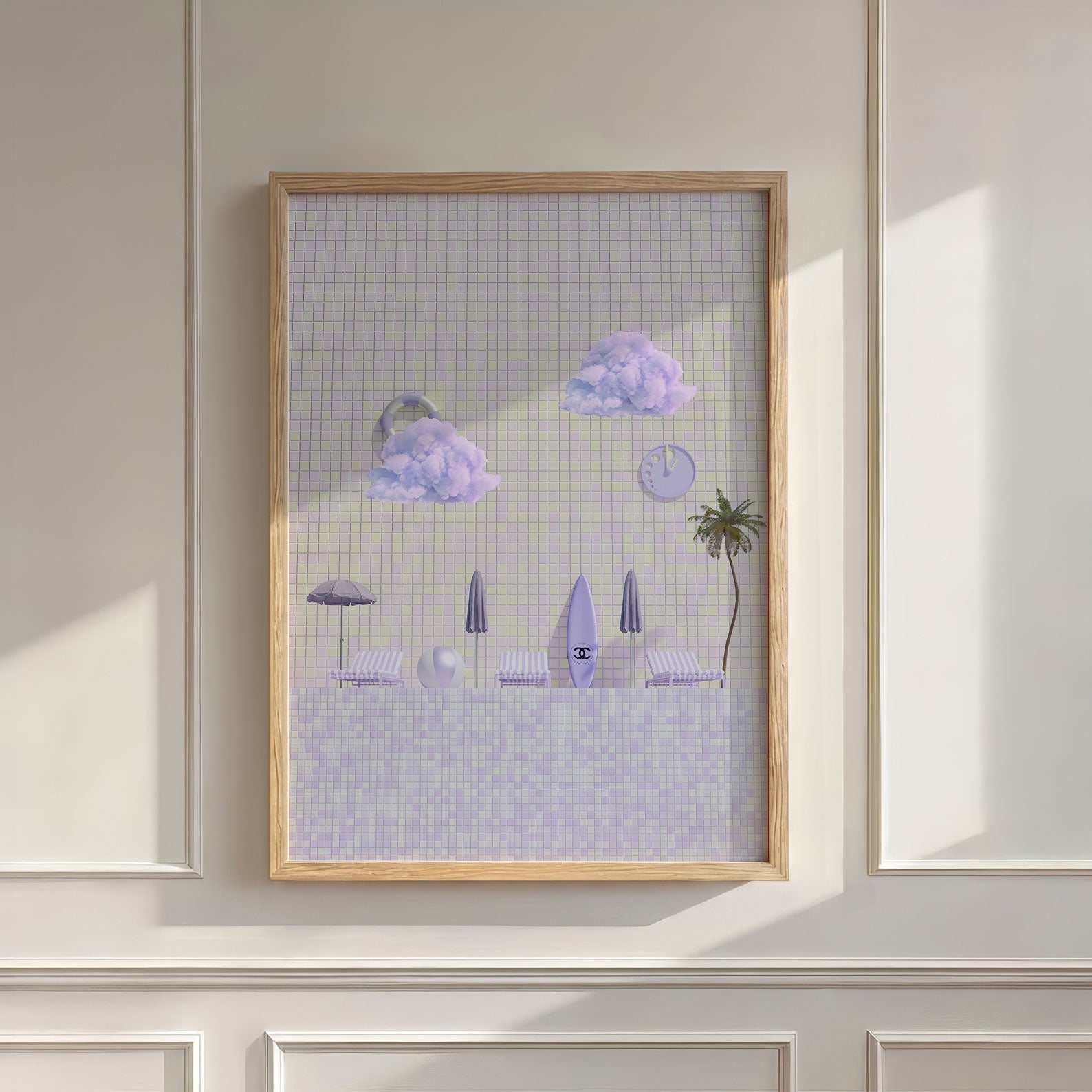 Summer Poolside, Vertical, Wall Art
