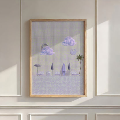 Summer Poolside, Vertical, Wall Art