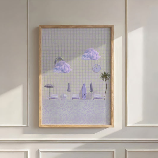 Summer Poolside, Vertical, Wall Art