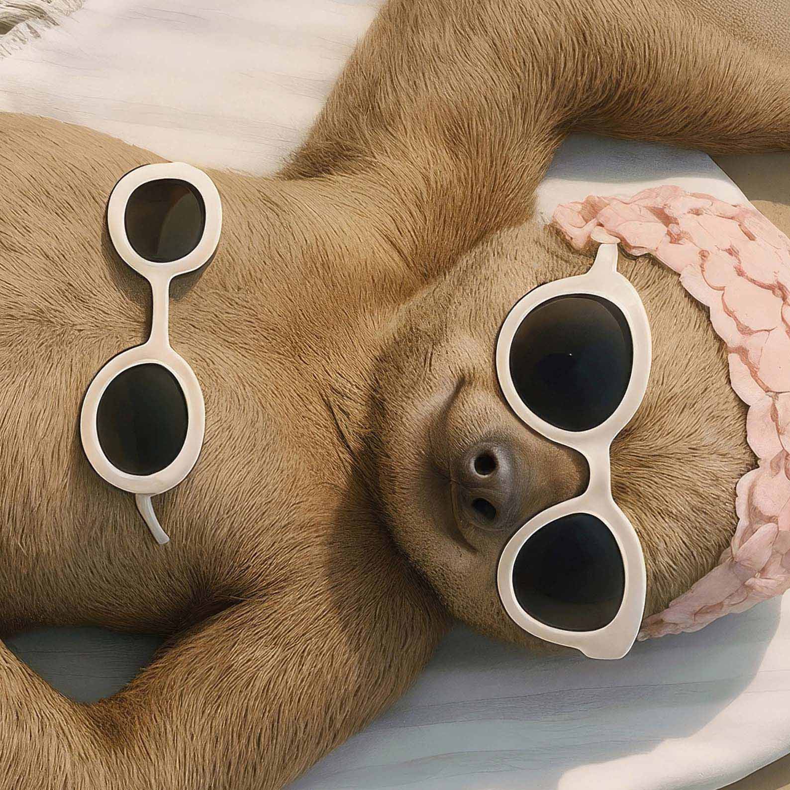 High Definition Print Quality Detail Of Sunbathing On The Beach