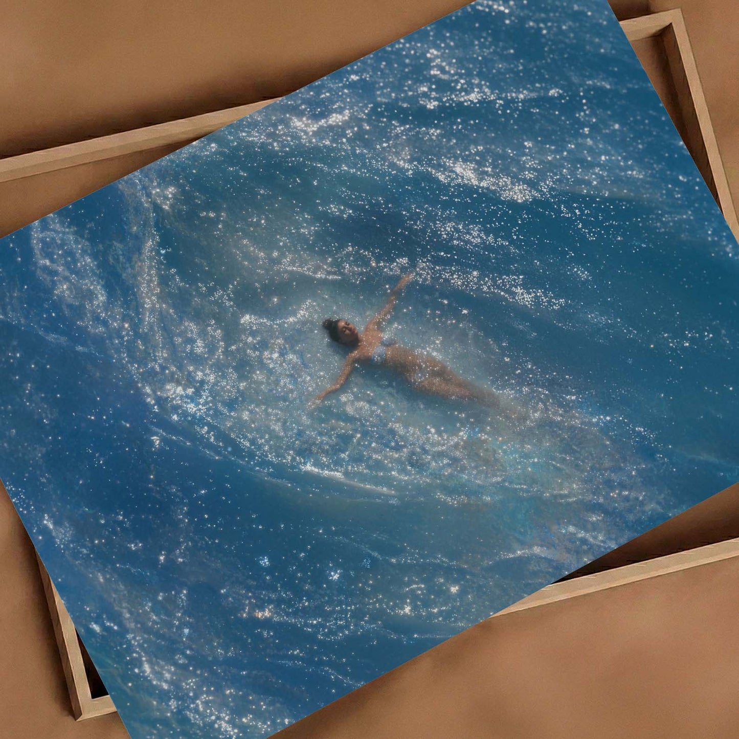 Swimmer In Ocean, Horizontal, Art Print