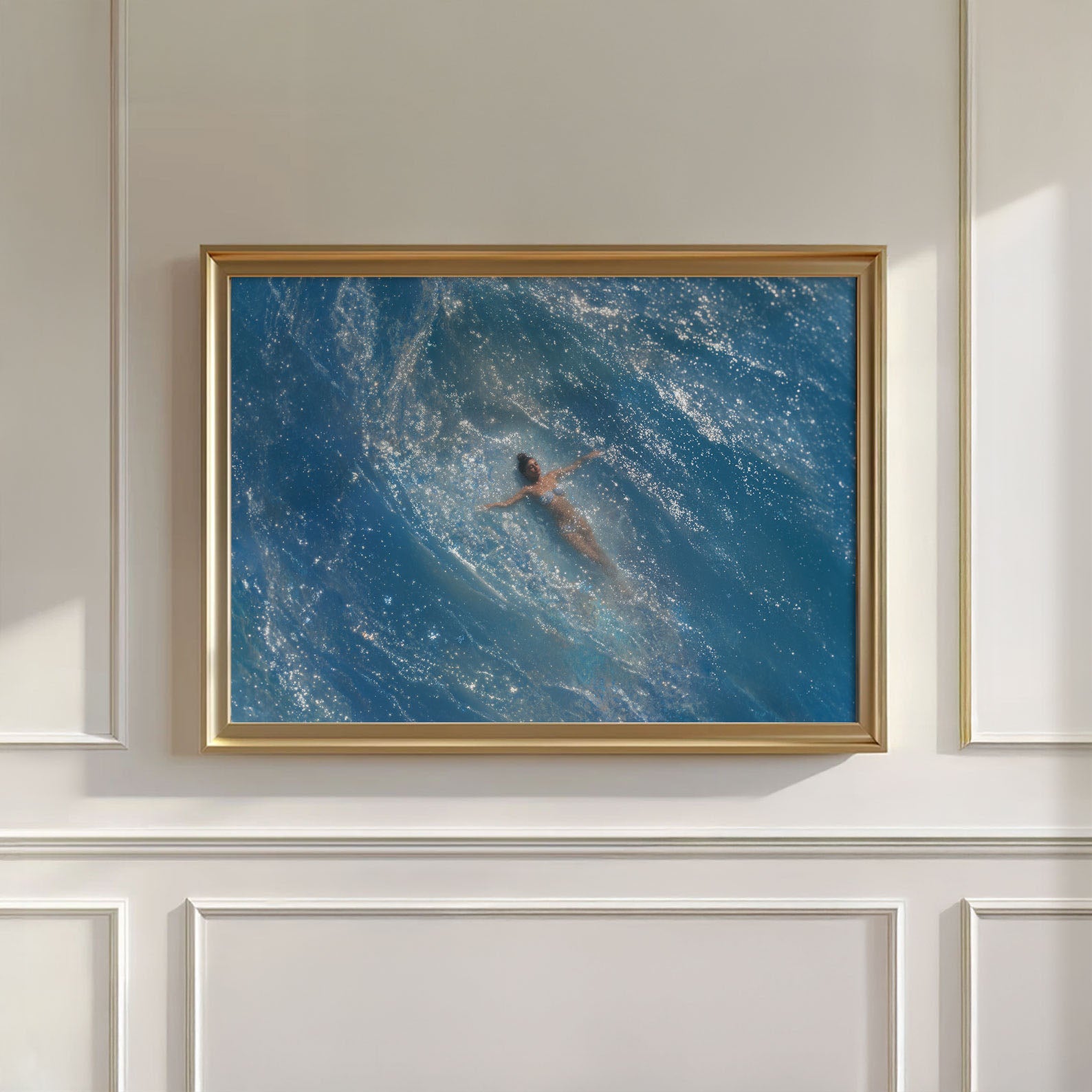 Swimmer In Ocean, Horizontal, Wall Art