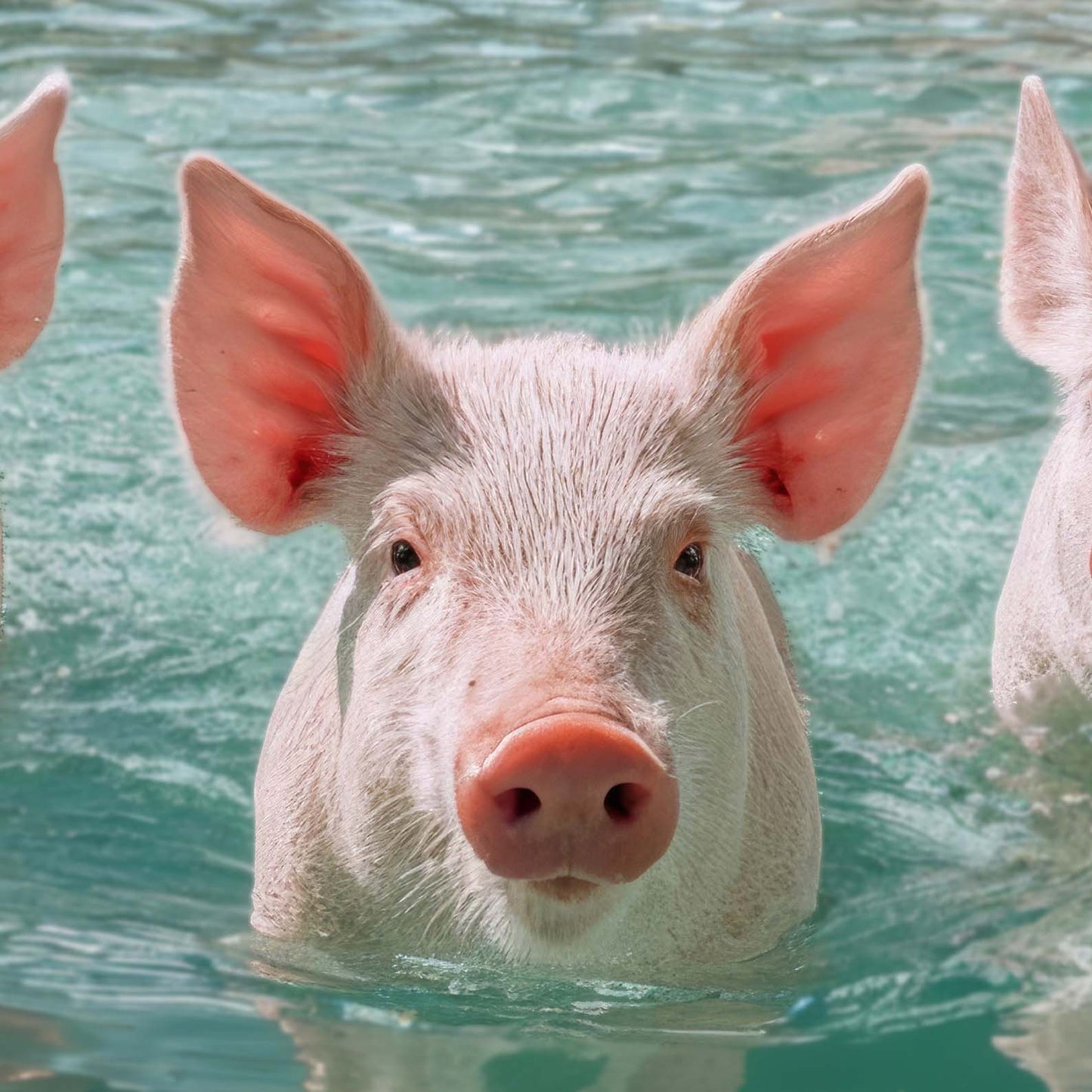 High Resolution Art Texture Of Swimming Piggies