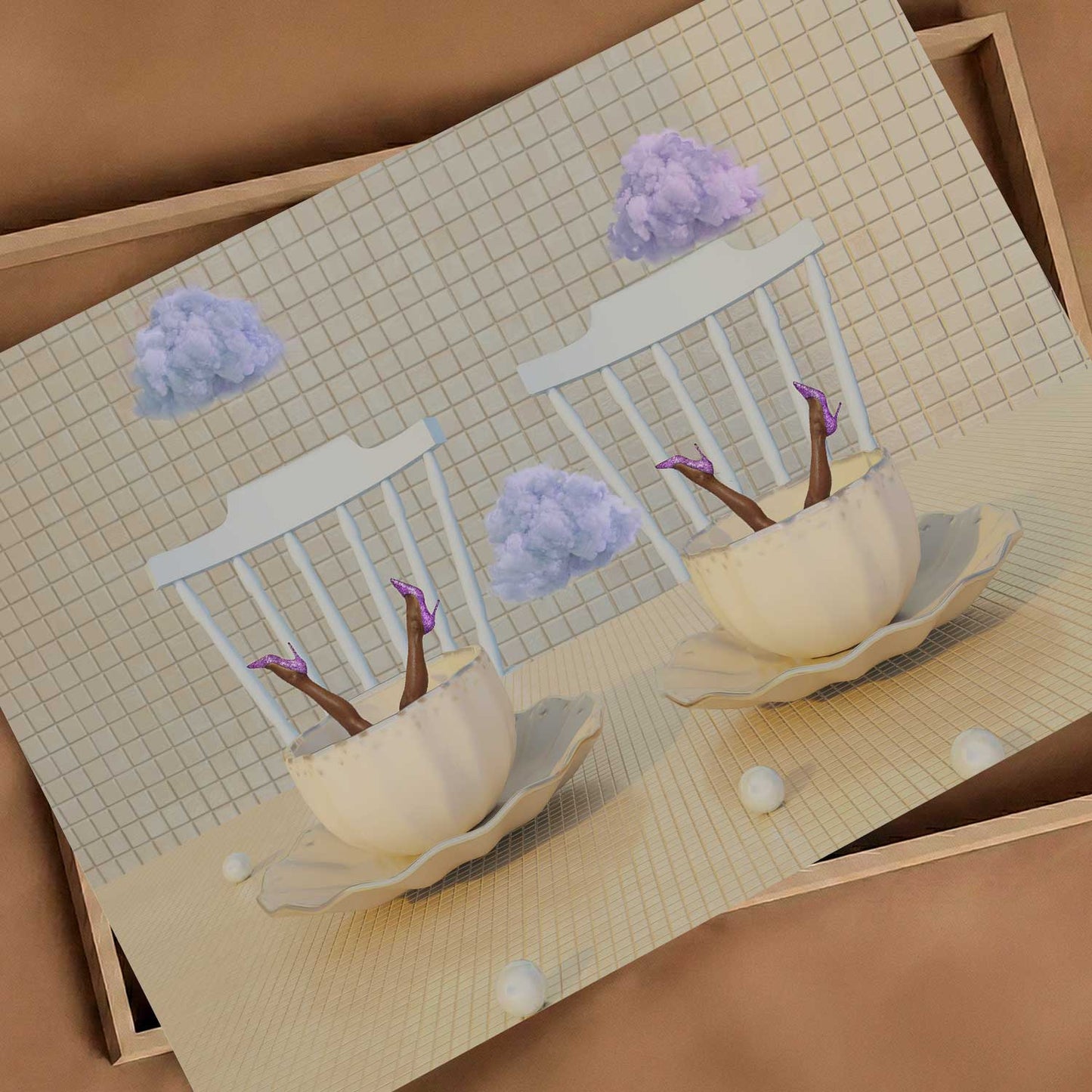 Taro Cloud Duet, Horizontal, Art Print