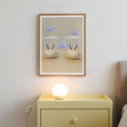 Taro Cloud Duet, Vertical, Framed Art