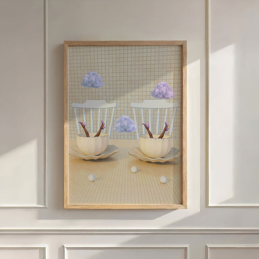 Taro Cloud Duet, Vertical, Wall Art