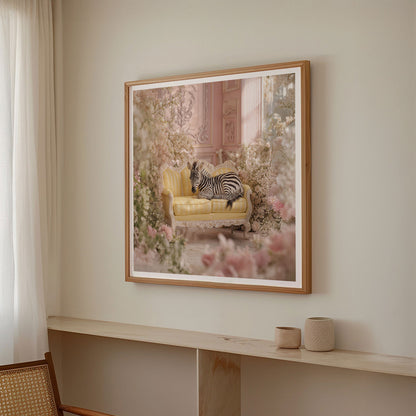 The Zebra Princess, Square, Framed Art
