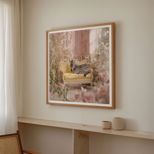 The Zebra Princess, Square, Framed Art