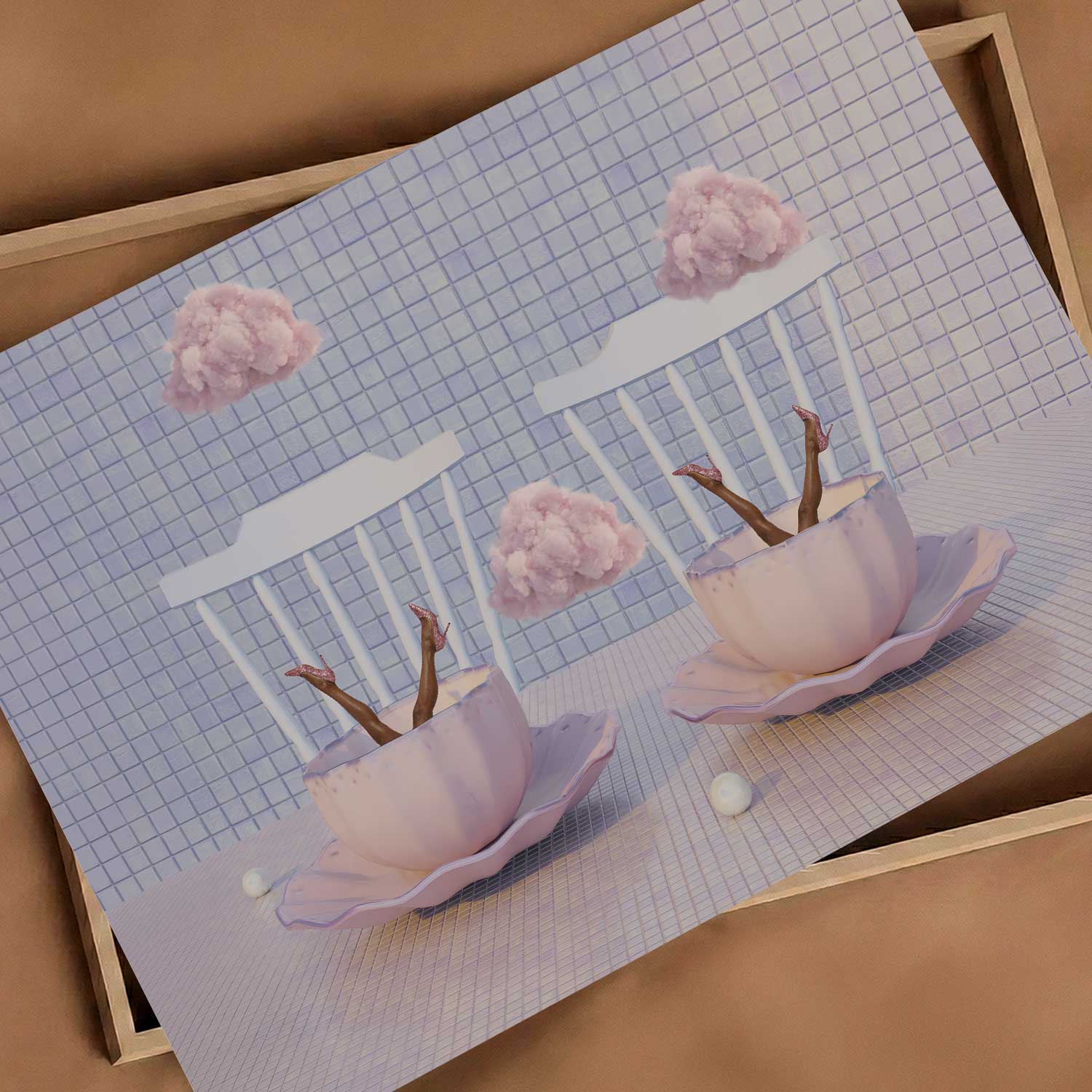 Twin Dance, Horizontal, Art Print