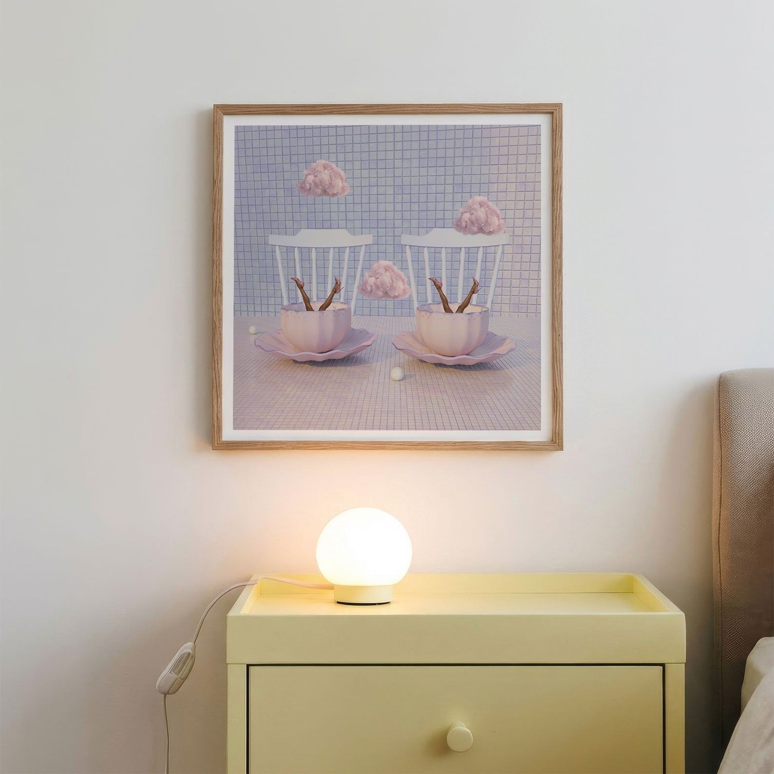 Twin Dance, Square, Framed Art
