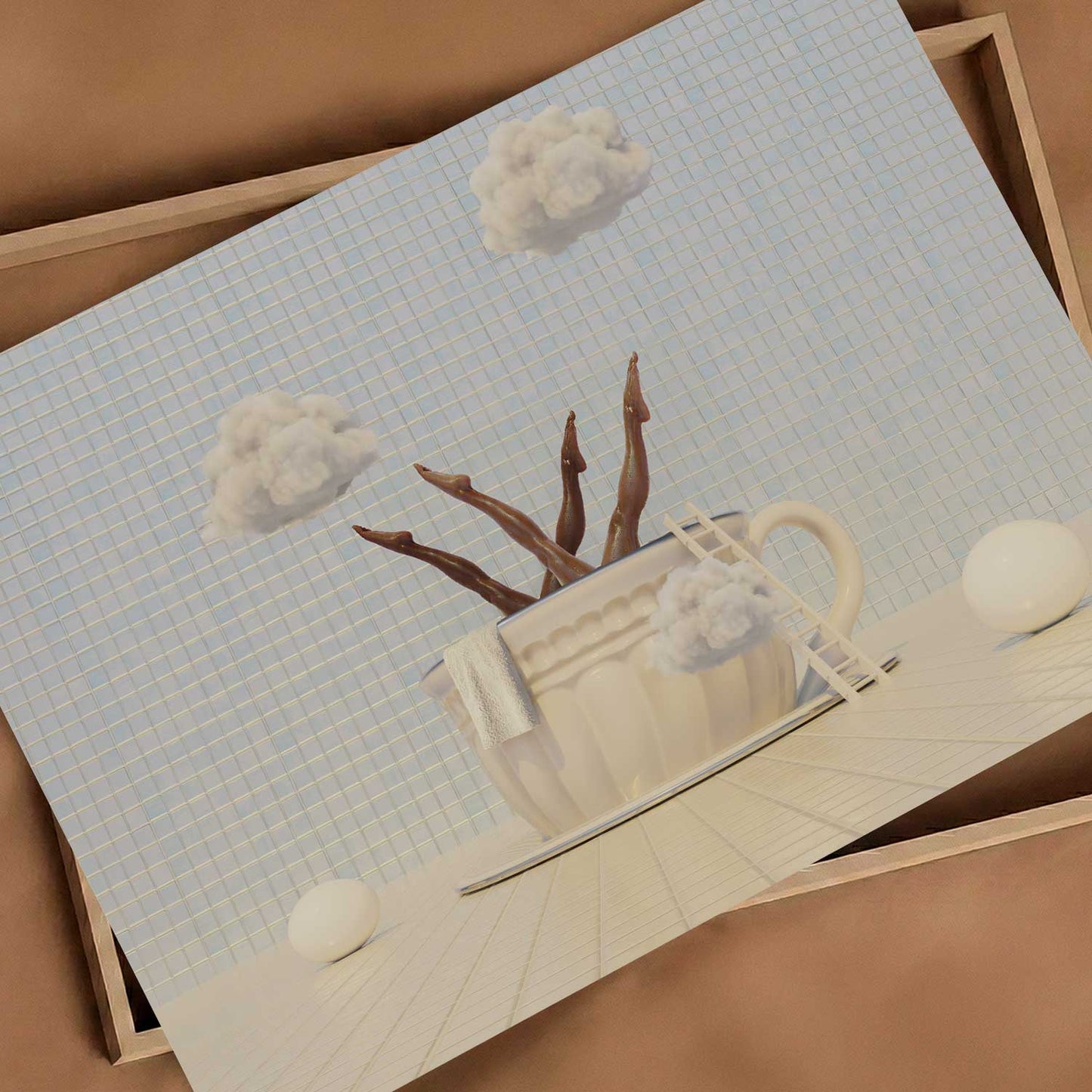 Vanilla Cloud Latte, Horizontal, Art Print