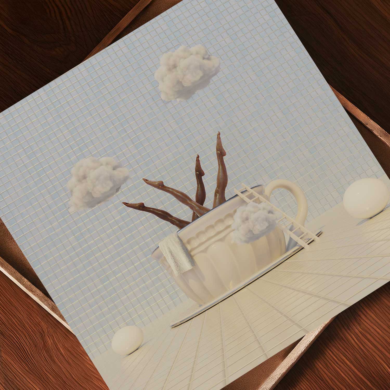 Vanilla Cloud Latte, Square, Art Print