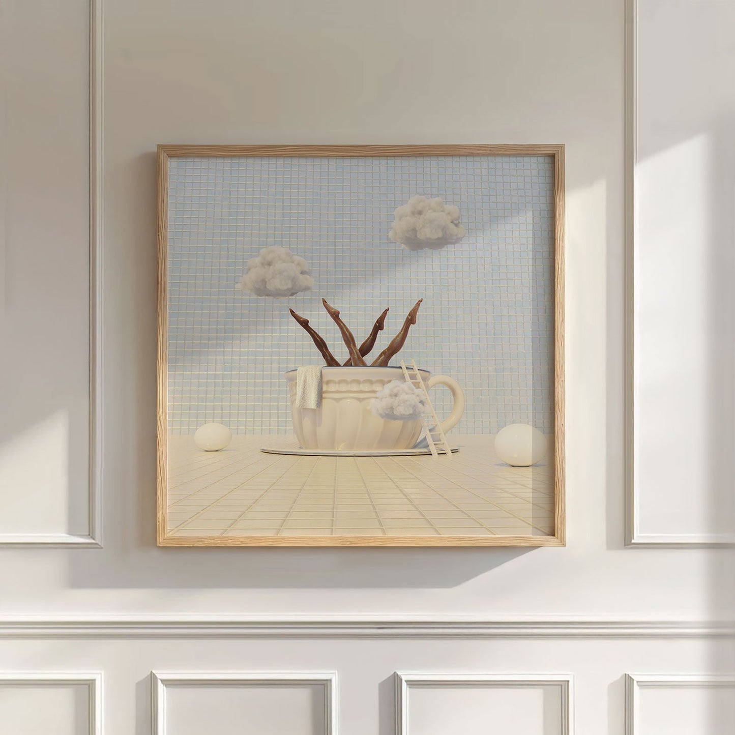 Vanilla Cloud Latte, Square, Wall Art