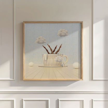 Vanilla Cloud Latte, Square, Wall Art