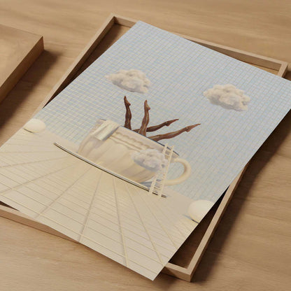 Vanilla Cloud Latte, Vertical, Art Print