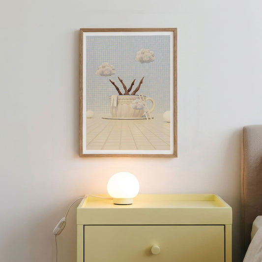 Vanilla Cloud Latte, Vertical, Framed Art