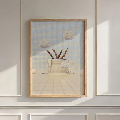 Vanilla Cloud Latte, Vertical, Wall Art