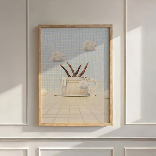 Vanilla Cloud Latte, Vertical, Wall Art