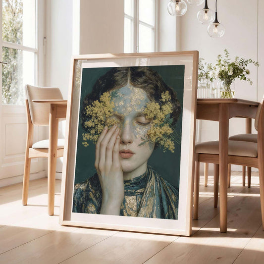 Woman With Flowers I, Vertical, Framed Art