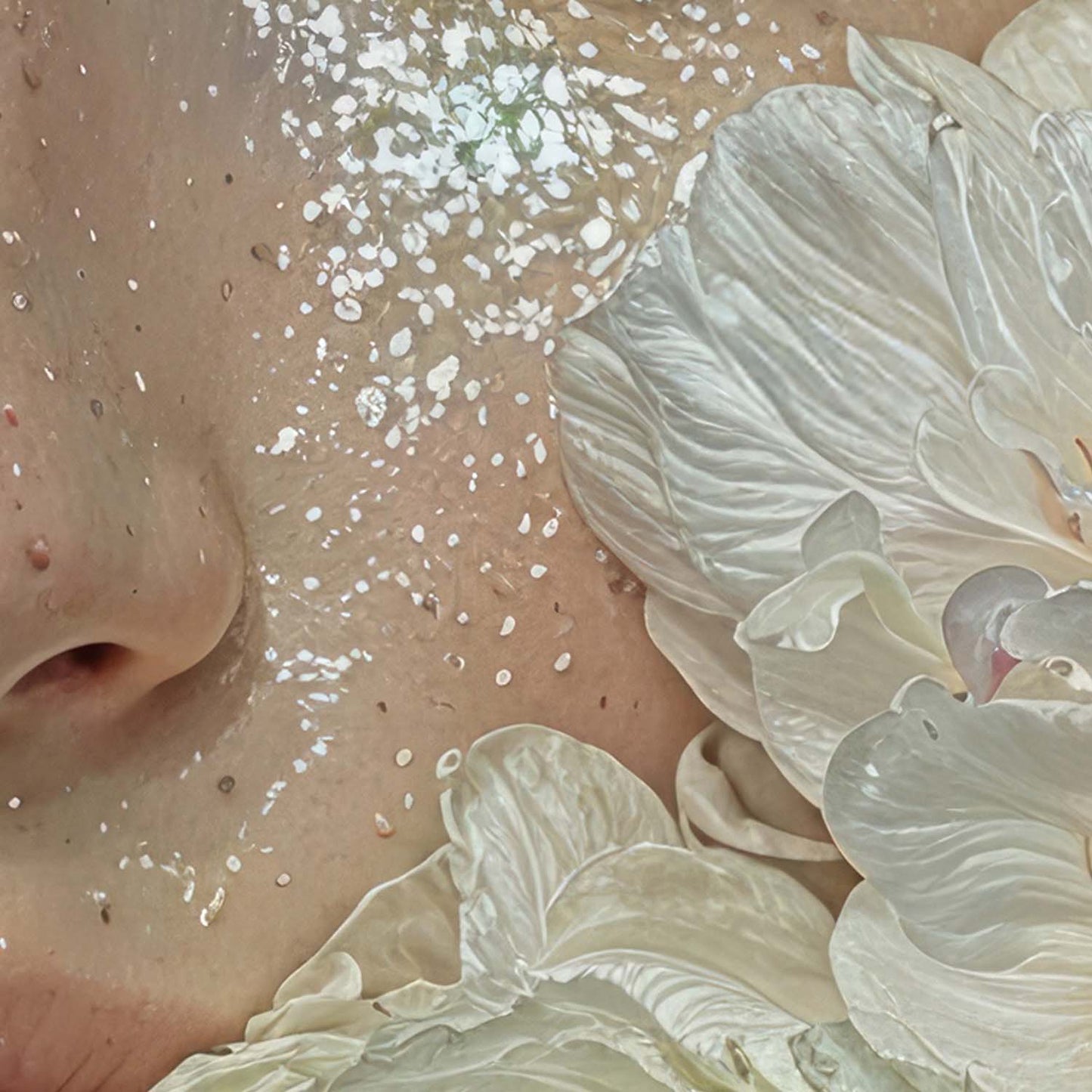 High Resolution Art Texture Of Woman With Flowers