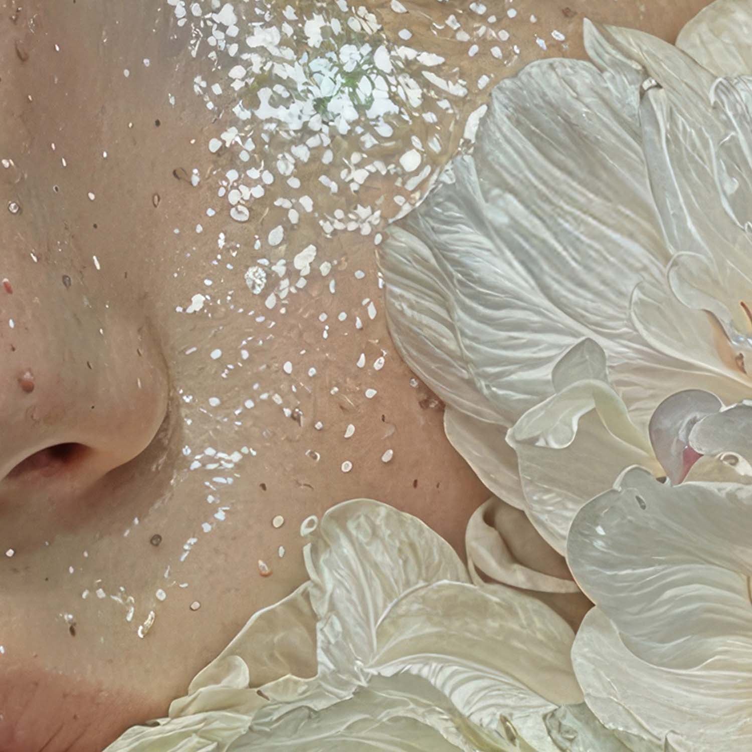 High Resolution Art Texture Of Woman With Flowers
