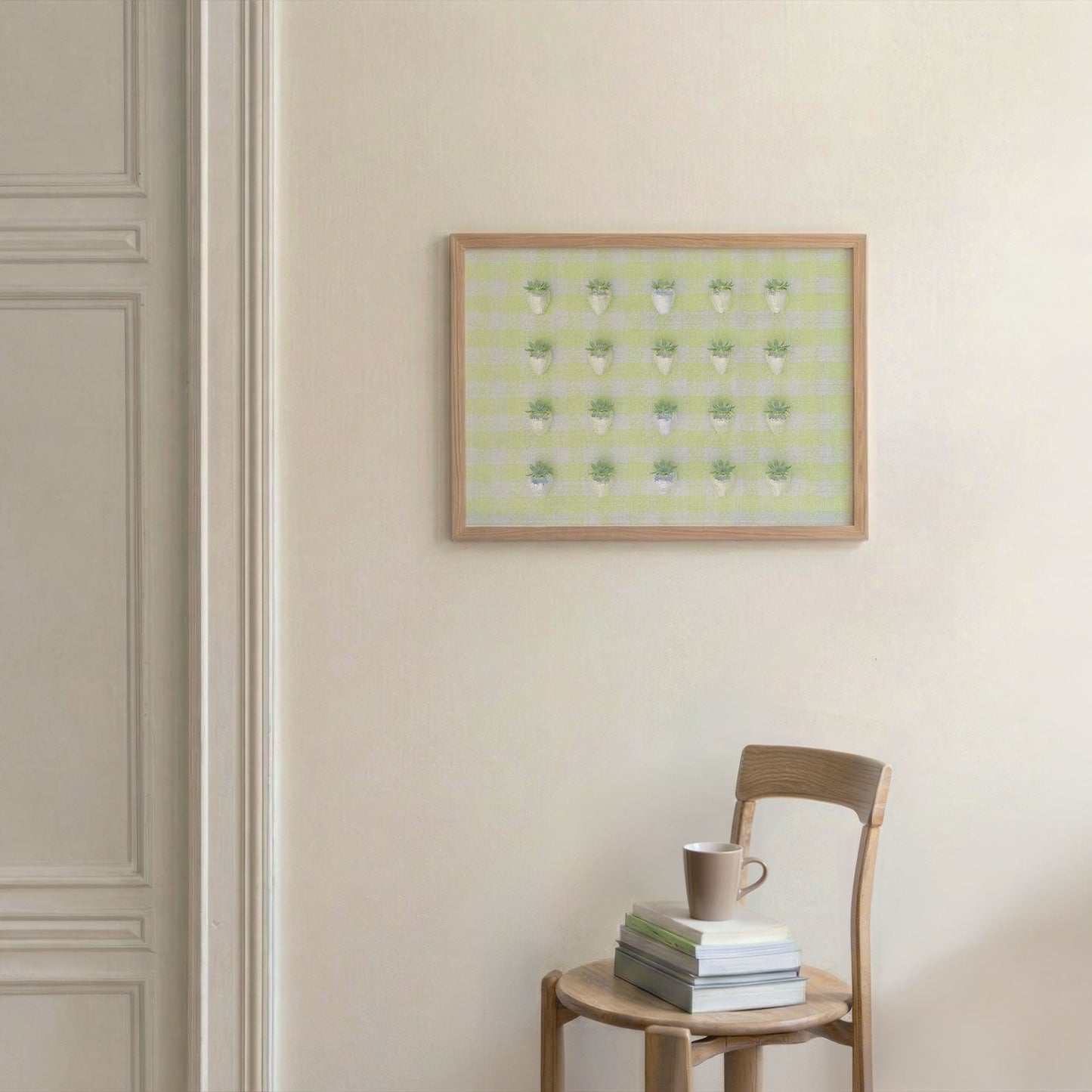 Yellow Disco Berry Grid, Horizontal, Framed Art