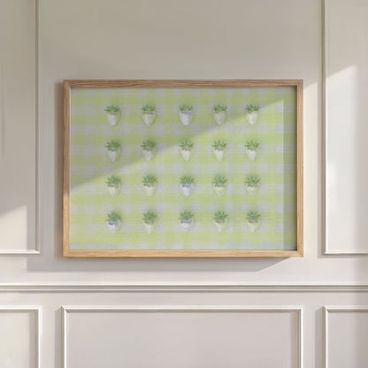 Yellow Disco Berry Grid, Horizontal, Wall Art